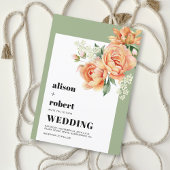 Peach Rose Blume Blumenstrauß Einladung