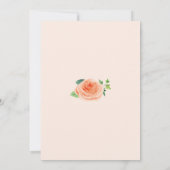 Peach Rose Blumendusche Einladungen (Rückseite)