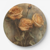 Peach Rose Blumenkohl Brautparty Pappteller (Vorderseite)