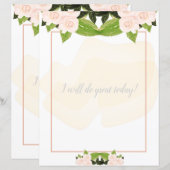 Peach-Rose Blumenschriftpapier (Vorne/Hinten)
