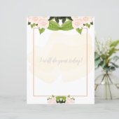 Peach-Rose Blumenschriftpapier (Stehend Vorderseite)