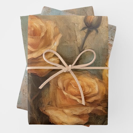 Peach Rose Blumenzwiebeln Brautparty Hochzeit Geschenkpapier Set (Beispiel)