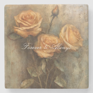 Peach Rose Blumenzwiebeln Brautparty Hochzeit Steinuntersetzer