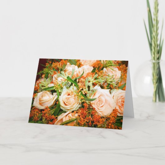 Peach Rose Bouquet Karte (Vorderseite)