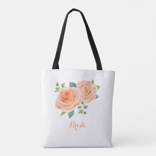 Peach Rose Bridal Tasche (Rückseite)