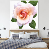 Peach Rose Canvas Print Leinwanddruck (Insitu (Schlafzimmer))