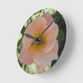 Peach Rose Clock Runde Wanduhr (Winkel)