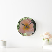 Peach Rose Clock Runde Wanduhr (Zuhause)