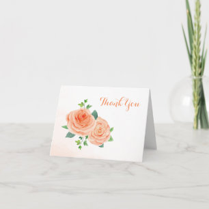 Peach Rose Dankeschön Karte