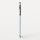 Peach Rose Dusty Blue Floral Monogram Case-Mate iPhone Hülle (Hinten/Links)