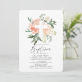 Peach-Rose Einladung der White Cross Girl (Stehend Vorderseite)