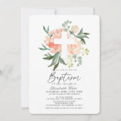 Peach-Rose Einladung der White Cross Girl (Vorderseite)