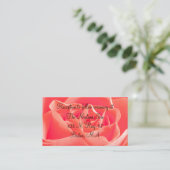 Peach-Rose-Einsteckkarten Begleitkarte (Stehend Vorderseite)