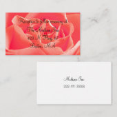 Peach-Rose-Einsteckkarten Begleitkarte (Vorne/Hinten)