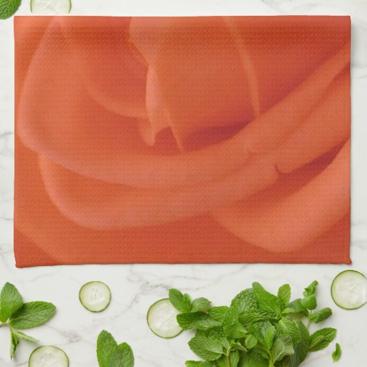 Peach Rose Floral Image Küche Handtuch (Gefaltet)