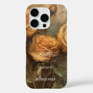 Peach Rose Floral Romantik iPhone 16 Pro Hülle