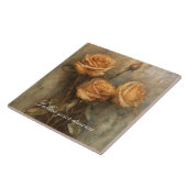 Peach Rose Floral Romantik Fliese (Seite)