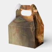 Peach Rose Floral Romantische Hochzeit Geschenkschachtel (Rückseite)