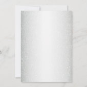 Peach Rose Floral Silver Glitzer Moderne Hochzeit Einladung (Rückseite)