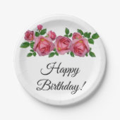 Peach Rose Geburtstag Pappteller (Vorderseite)