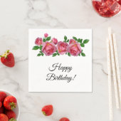 Peach Rose Geburtstag Serviette (Beispiel)