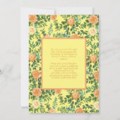 Peach Rose Gelbes Foto Abschluss Ankündigung (Rückseite)