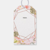 Peach & Rose Geometric Bridal Display Dusche Geschenkanhänger (Rückseite)