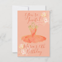 Peach Rose Gold Ballerina Dress Floral Parfüm Einladung