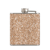 Peach Rose Gold Blush Glitzer Glitz Flachmann (Rückseite)