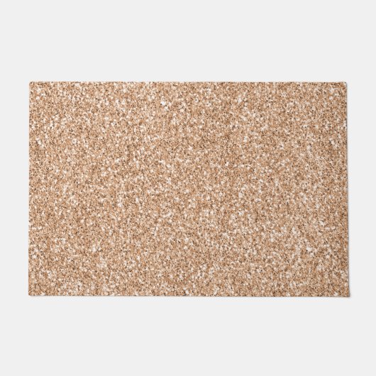 Peach Rose Gold Blush Glitzer Glitz Fußmatte (Vorderseite)
