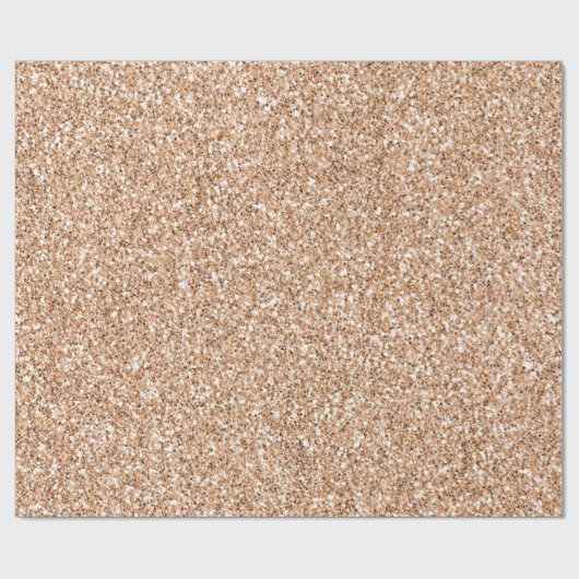 Peach Rose Gold Blush Glitzer Glitz Geschenkpapier (Flach)