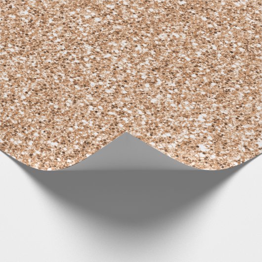 Peach Rose Gold Blush Glitzer Glitz Geschenkpapier (Ecke)