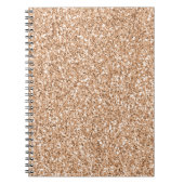 Peach Rose Gold Blush Glitzer Glitz Notizblock (Vorderseite)