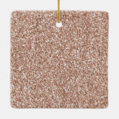 Peach Rose Gold Blush Pink Glitz Leopard Monogram Keramikornament (Rückseite)