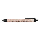 Peach Rose Gold Blush Pink Glitz Leopard Print Kugelschreiber (Oberseite)