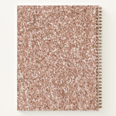 Peach Rose Gold Blush Pink Glitz Leopard Print Notizblock (Rückseite)