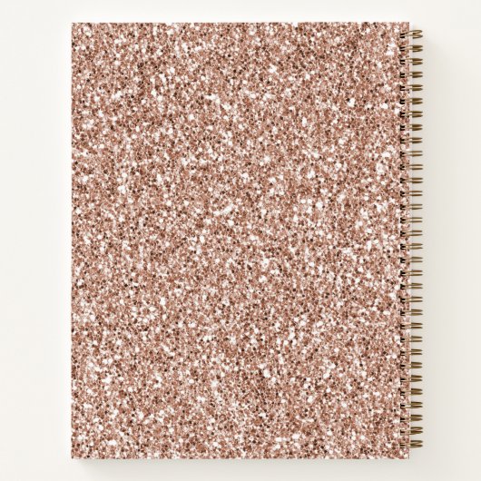 Peach Rose Gold Blush Pink Glitz Leopard Print    Notizblock (Rückseite)