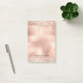 Peach Rose Gold Blush Pink Glitz Leopard Print Post-it Klebezettel (Büro)