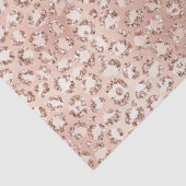 Peach Rose Gold Blush Pink Glitz Leopard Print Seidenpapier (Detail)