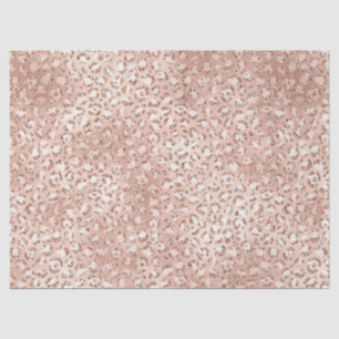 Peach Rose Gold Blush Pink Glitz Leopard Print Seidenpapier