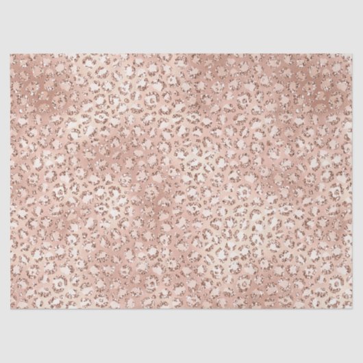 Peach Rose Gold Blush Pink Glitz Leopard Print Seidenpapier (Vorderseite)