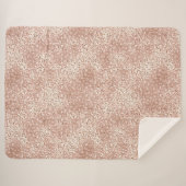 Peach Rose Gold Blush Pink Glitz Leopard Print Sherpadecke (Vorderseite (Horizontal))