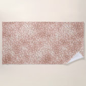 Peach Rose Gold Blush Pink Glitz Leopard Print Strandtuch (Vorderseite)