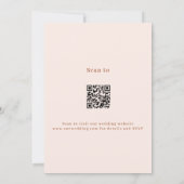 Peach Rose Gold formale QR Code UAWG Hochzeit Einladung (Rückseite)