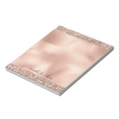 Peach Rose Gold Glitter Luxus Notizblock (Rotiert)