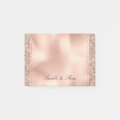 Peach Rose Gold Glitzer Luxe     Post-it Klebezettel (Vorderseite)
