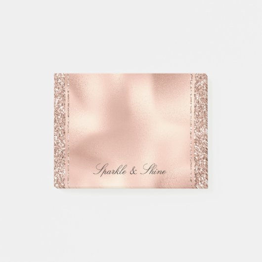 Peach Rose Gold Glitzer Luxe     Post-it Klebezettel (Vorderseite)
