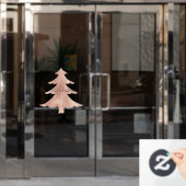 Peach Rose Gold Glitzer Weihnachtsbaum     Fensteraufkleber (Büro Tür)