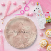 Peach Rose Gold Glitzer Weihnachtsbaum Pappteller (Party)