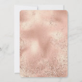 Peach Rose Gold Glitzy Glitzer Einladung (Rückseite)